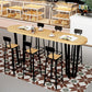 Coffee Shop Glam Bar Height Table Double Pedestal Solid Wood Hall/Pub Table Clearhalo 'Bar Furniture' 'Bar Tables' 'bar_tables' 'furn' 'furn_bar_tables' 'Furniture' 'Kitchen & Dining Furniture' 1200x1200_1e769db2-bfb7-4105-95f7-1efe048c105f