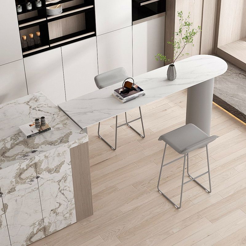 Stone Bar Table Traditional Luxury Bar Dining Table with Sled Base Clearhalo 'Bar Furniture' 'Bar Tables' 'bar_tables' 'furn' 'furn_bar_tables' 'Furniture' 'Kitchen & Dining Furniture' 1200x1200_1e792c54-ca55-461d-92db-41e4b73583f8