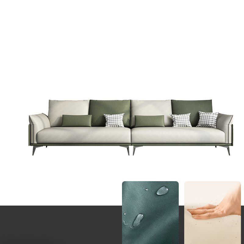 Contemporary Color Block Sofa Stain Resistant Flared Arm Sofa