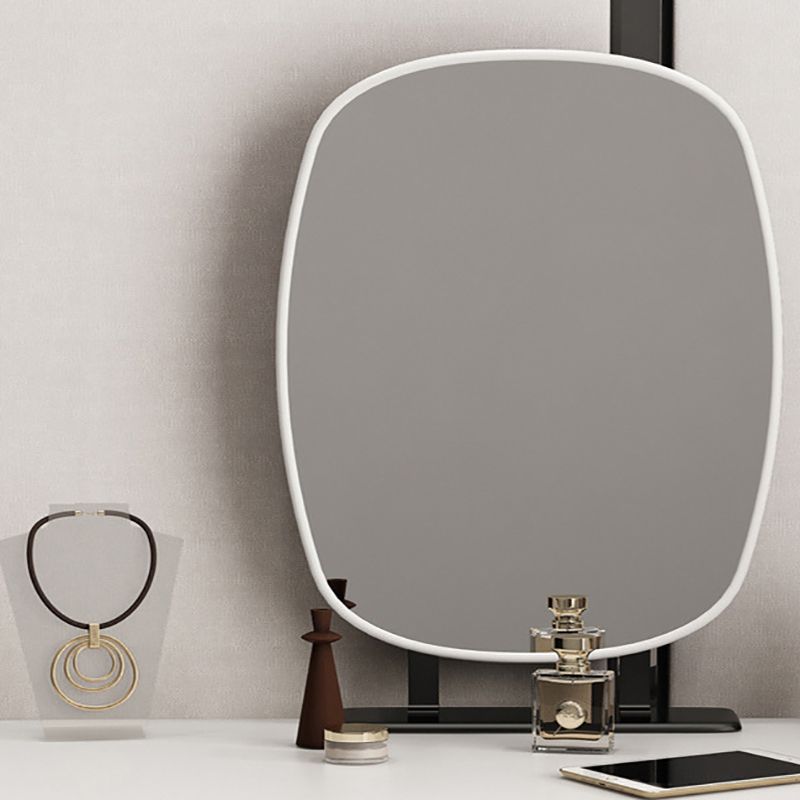 IJdelheid van 2 ladesset echte leer- en metalen make-upkapidafel met spiegel en ontlasting