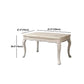 White Stone Top Dining Table Rectangle Dining Table with 4 Wood Legs
