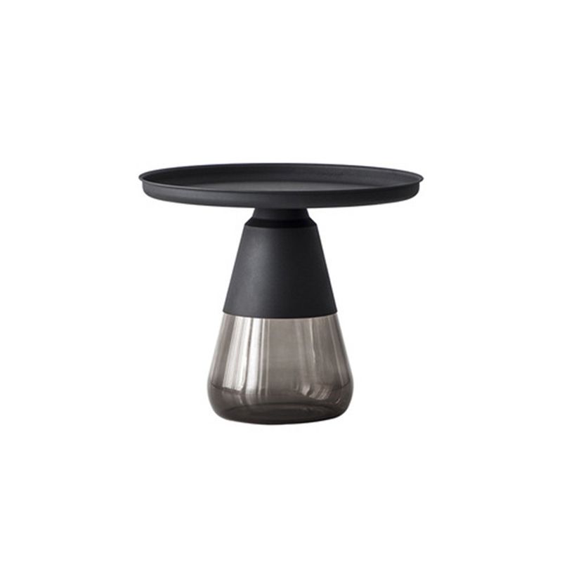 Conception de base de piédestal Black / Gol Countertop Metal Frame en verre Tableau de base Round