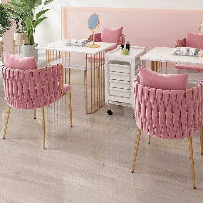 Contemporary Metal Dining Room Chairs Velvet Armless Dining Chairs for Home Use Clearhalo ' kitchen&dining_furn' 'Dining Chairs' 'Dining Tables & Seating' 'dining_chair' 'furn' 'furn_dining_chair' 'Furniture' 'furniture_dining_chair' 'Kitchen & Dining Furniture' 'kitchen' 1200x1200_1e7d25ae-8645-437d-932f-de1870e87235