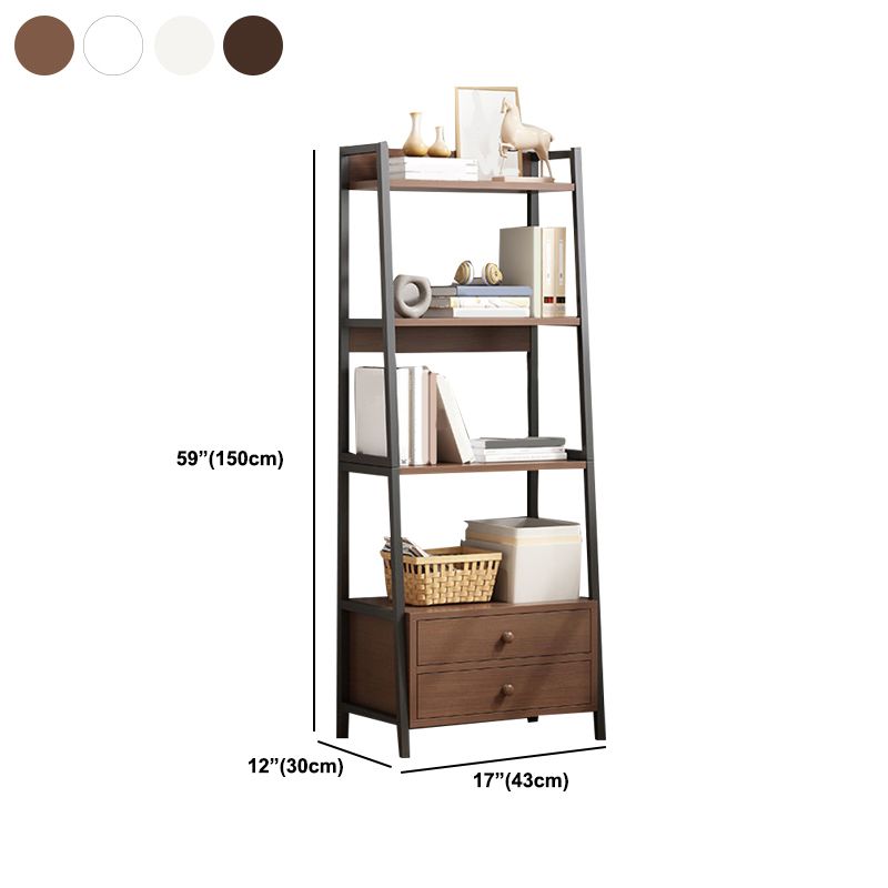 Modern Metal and Wood Shelf Bookcase Bookcase Scaffale di libri aperti per la casa