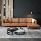 Faux Leather Sofa with Pillow Top Arm for Living Room in Orange