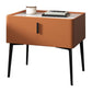 Mesita de noche contemporánea de madera maciza con 1 cajón, 19,7" de alto