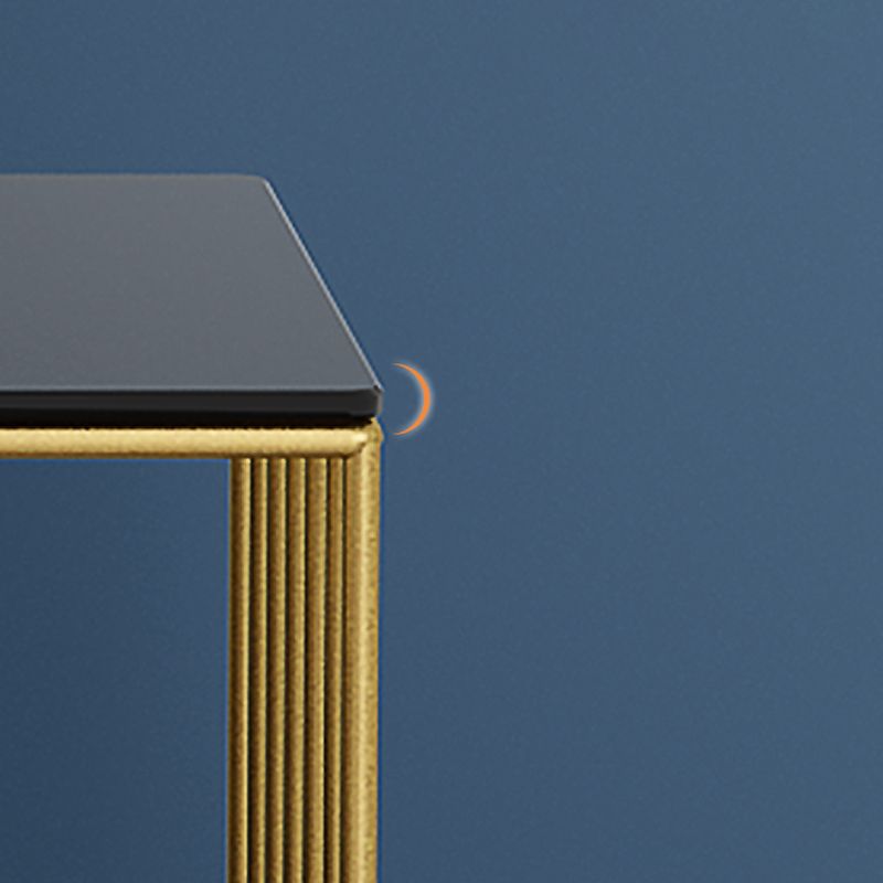 Moderner Glas Top Nachttisch Metall Nicht-Storage-Eisenbett Nachttisch