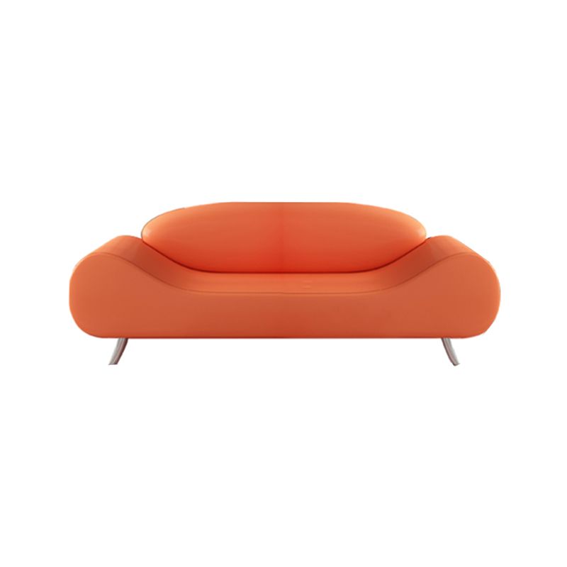 Sofa incurvé sans bras en cuir en faux cuir 27,55 "de large canapé contemporain, résistant aux taches