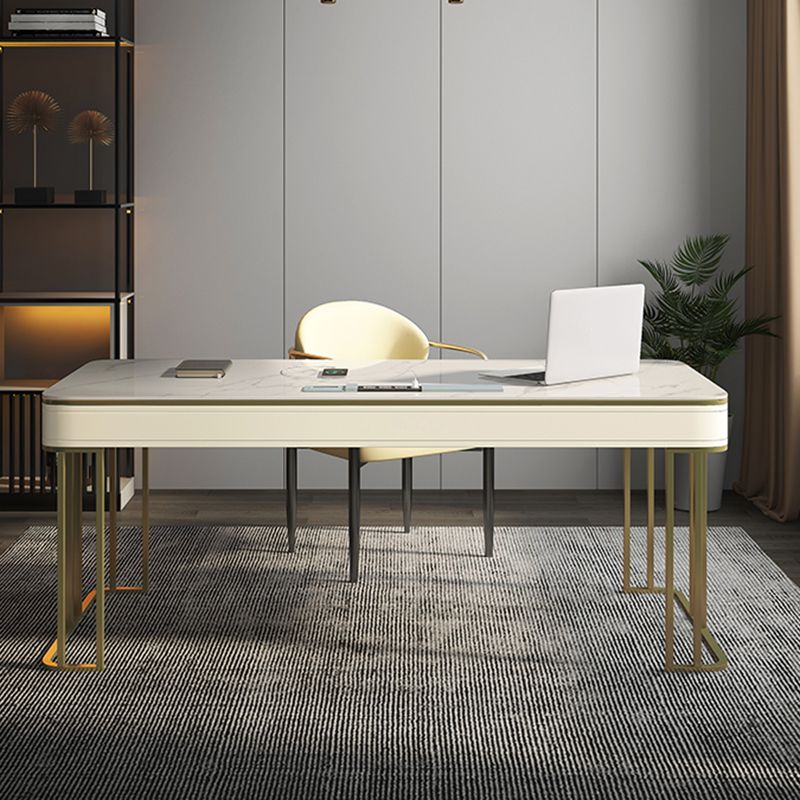 Table de bureau moderne de forme rectangulaire Bureau d'écriture en pierre pour le bureau