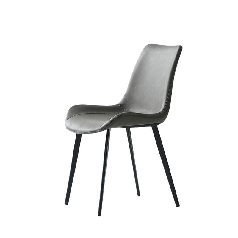 キッチンフェイクレザーダイニングチェア用の工業スタイルのソリッドバックチェア