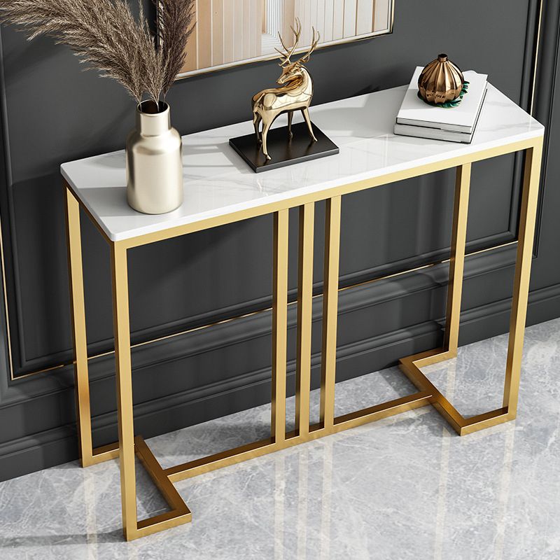 Glam Marble Console Table 12" W Rectangle Accent Table for Hall