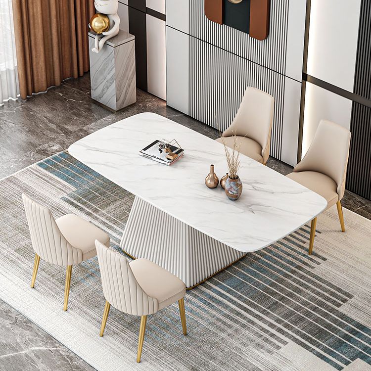 Glam 1/2/5/7 Pieces Dining Set Sintered Stone Dining Furniture for Home Use Clearhalo 'Dining Room Sets' 'Dining Tables & Seating' 'dining_room_set' 'furn' 'furn_dining_room_set' 'Furniture' 'furniture_dining_room_set' 'Kitchen & Dining Furniture' 'kitchen&dining_furn' 'kitchen' 1200x1200_1e7f60a4-e7fe-430f-aaba-376bcf851998