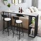 Ensemble de table de bar en pierre glamour 1/3 pièces Rectangle Counter Table Set pour intérieur