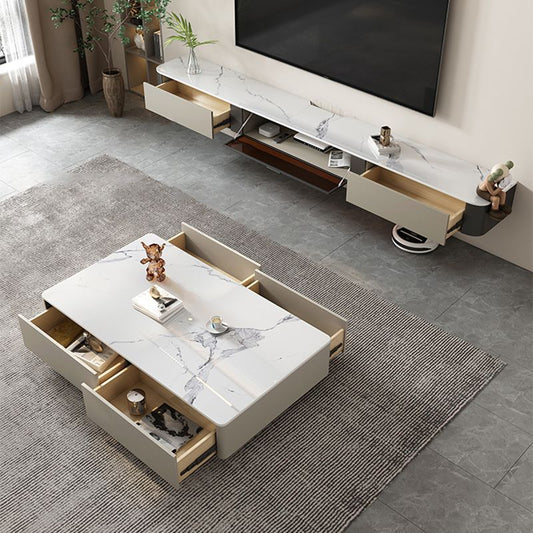 STANTE TV in stile moderno Console TV di gestione dei cavi montati a parete, 47 "L x 11,8" W x 7,87 "H