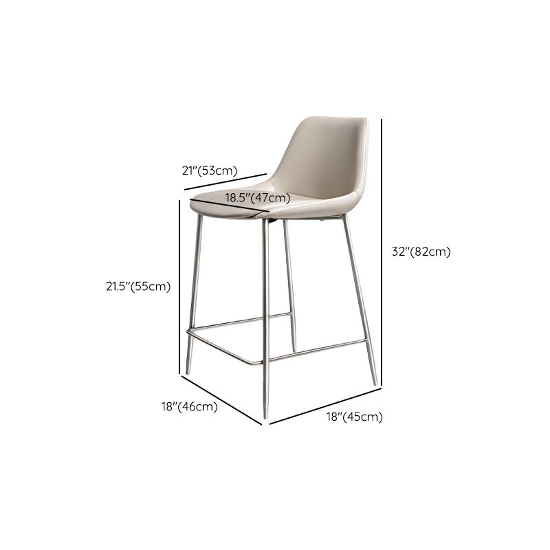 Indoor Faux Leather Bar Chair Contemporary Metal Legs Bar Stools Clearhalo 'Bar Furniture' 'Bar Stools' 'bar_stools' 'furn' 'furn_bar_stools' 'Furniture' 'Kitchen & Dining Furniture' 1200x1200_1e80d92f-09d6-4a22-b626-72c54e7cfe6f