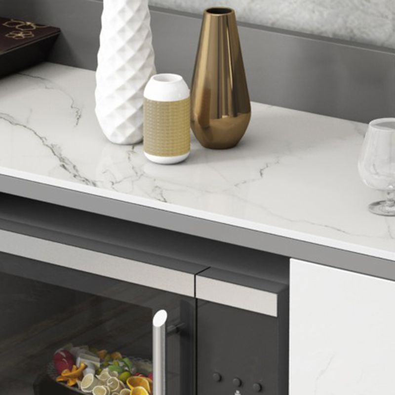 Serveur de cuisine de style moderne serveur en bois d'ingénierie avec rangement ouvert