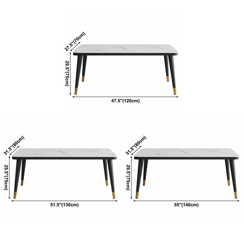 Minimalist Sintered Stone Top Kitchen Dining Table Rectangle Shape Dining Table with 4 Legs Base Clearhalo ' dining_table' 'Dining Tables & Seating' 'Dining Tables' 'Furniture' 'furniture_dining_table' 'Kitchen & Dining Furniture' 'kitchen&dining_furn' 'kitchen' 'kitchen_dining_table' 1200x1200_1e813cbd-c4e0-4846-868e-4b1b4f9855cf