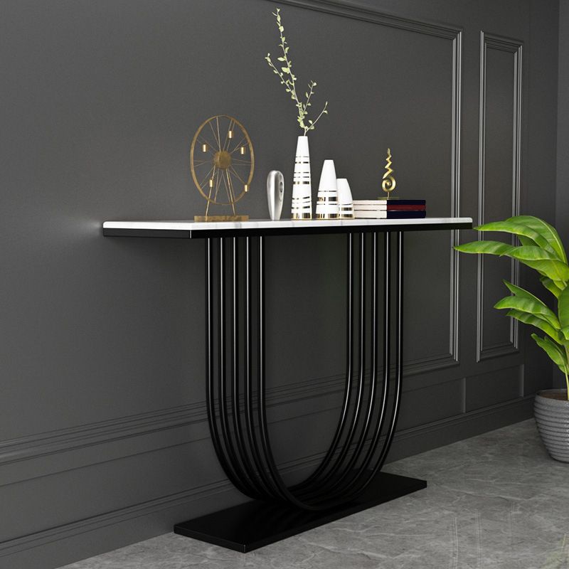35.43" Tall Modern Console Table Marble 1-shelf Accent Table for Hall Clearhalo 'Console Tables' 'console_tables' 'Entry & Mudroom Furniture' 'furn' 'furn_console_tables' 'Furniture' 1200x1200_1e81425a-3acb-489d-80c1-2f5126d9a2a1