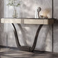 Half Moon Shape Contemporary Console Table Black/White Stone Console Sofa Table