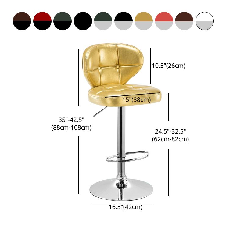 Modern Rotatable Backrest Counter Stool Steel Cashier Bar Stool with Cushion and Pedal Clearhalo 'Bar Furniture' 'Bar Stools' 'bar_stools' 'furn' 'furn_bar_stools' 'Furniture' 'furniture_bar_stools' 'Kitchen & Dining Furniture' 1200x1200_1e838612-bce6-4375-97c2-0e4bef38aa14