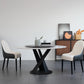 Metal Pedestal Dining Table Glam Dining Table with Turntable for Kitchen
