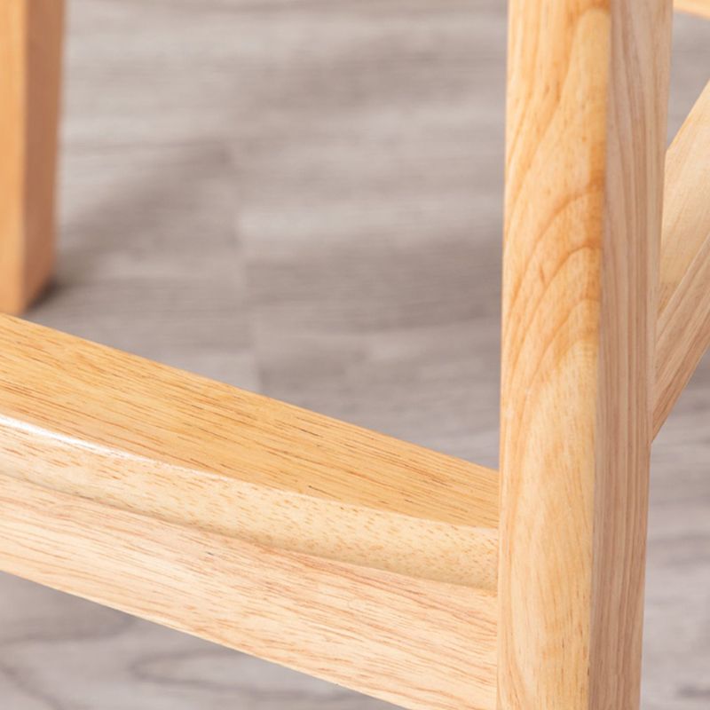 Sgabello da bar in legno di gomma in legno di gomma posteriore con base in legno