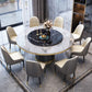 Glam Marble Round Shape Table Kitchen Dining Table with Pedestal Base Clearhalo ' dining_table' 'Dining Tables & Seating' 'Dining Tables' 'furn' 'furn_dining_table' 'Furniture' 'furniture_dining_table' 'Kitchen & Dining Furniture' 'kitchen&dining_furn' 'kitchen' 'kitchen_dining_table' 1200x1200_1e850c6b-20a1-4b37-9a3e-16f92e929833