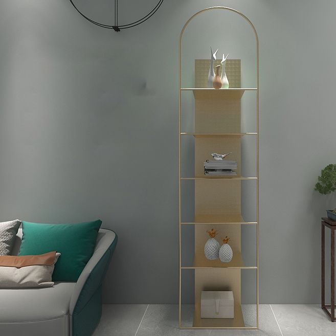 Modern Style Bookshelf Closed Back Metal Bookcase for Living Room