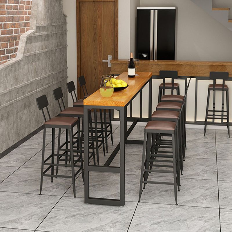 Tavolo da pub in legno massiccio barre altezza tavolo da bar rettangolo industriale per interno