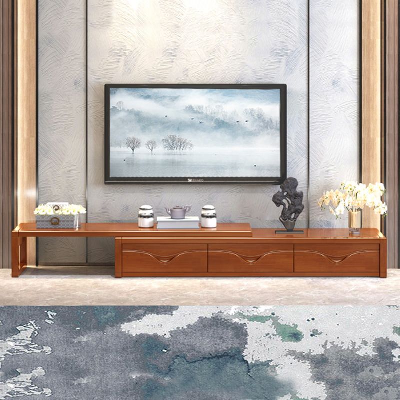 Contemporary Wood TV Console Close Storage TV Media Stand with Drawers for Living Room