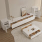 White TV Console Modern Cable Management Engineered Wood Media Console Clearhalo 'furn' 'furn_tv_stands_entertainment_centers' 'Furniture' 'Living Room Furniture' 'TV Stands & Entertainment Centers' 'TV Stands & Media Storage Furniture' 'tv_stands_entertainment_centers' 1200x1200_1e8c65f6-57ca-4909-8035-311d99508847