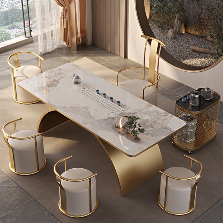 Light Luxury Home Writing Table Rectangular Stainless Steel Legs Office Desk Clearhalo 'furn' 'furn_office_desk' 'Furniture' 'Office Desks' 'Office Furniture' 'office_desk' 1200x1200_1e8dcc62-e0c1-467e-9797-fe1e6b1508ac