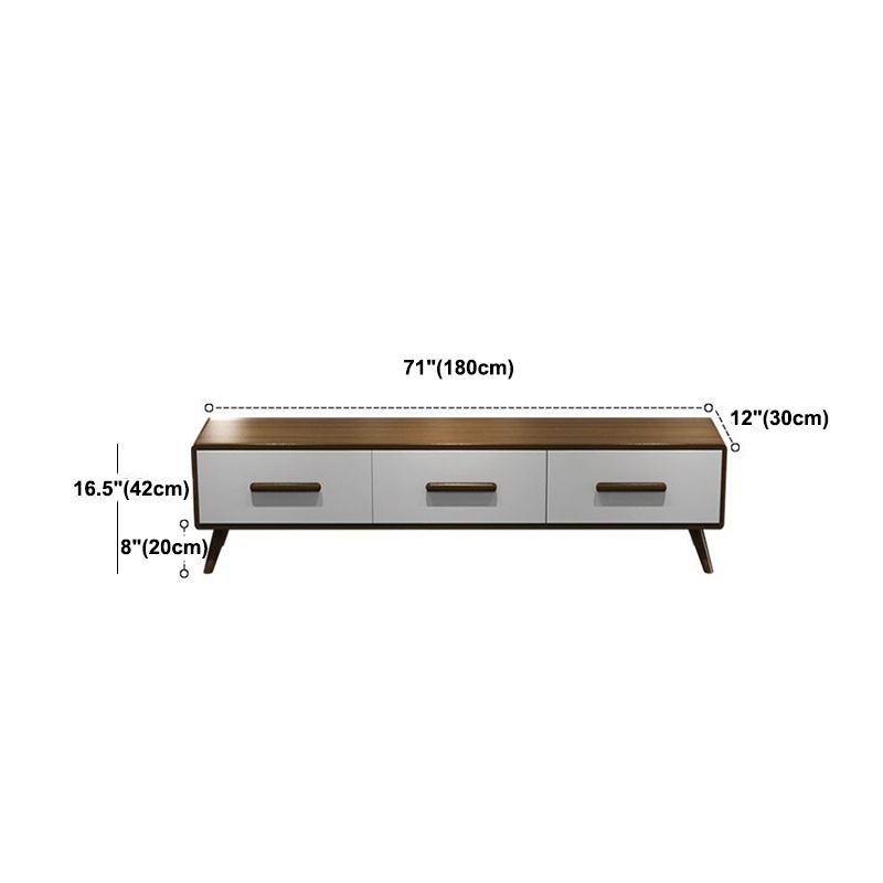 Moderno Wood TV Media Media de 12 "W Stand de TV de almacenamiento cerrado con cajones