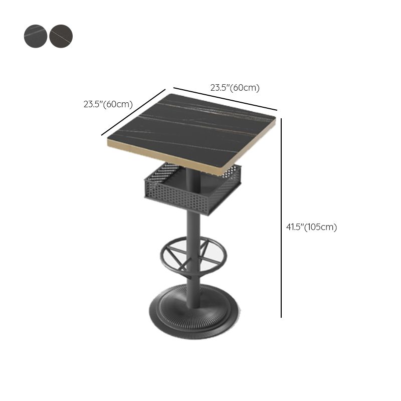 Industrial Style Bar Wine Table Black Color Bar Dining Table with Storage Clearhalo 'Bar Furniture' 'Bar Tables' 'bar_tables' 'furn' 'furn_bar_tables' 'Furniture' 'Kitchen & Dining Furniture' 1200x1200_1e8f158f-f862-44c6-9b48-757715bb50c4