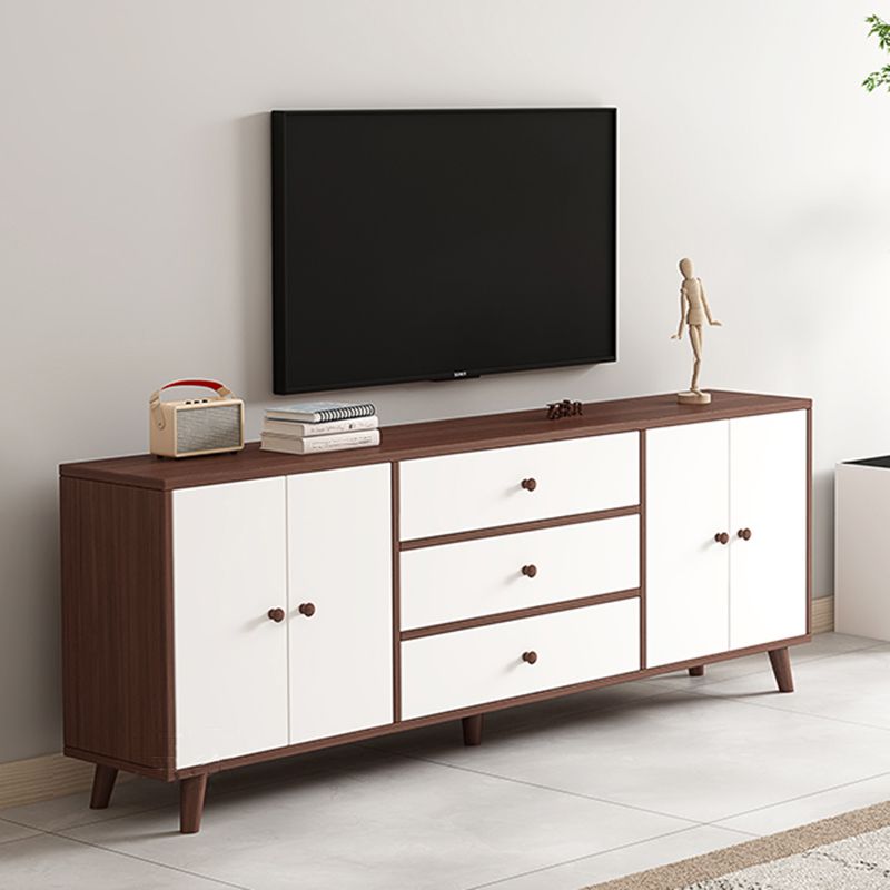 Consola de TV de 2 puertas de estilo de madera de estilo escandinavo con almacenamiento