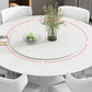 Round Sintered Stone Dining Table Modern Turntable Furniture with Pedestal Base