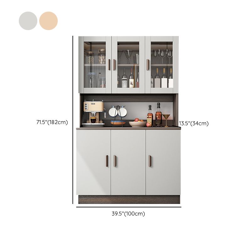 Server moderno e contemporaneo a buffet da pranzo in legno con armadi e cassetti