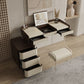 Modern Bedroom Makeup Vanity Desk Faux Leather Vanity Dressing Table