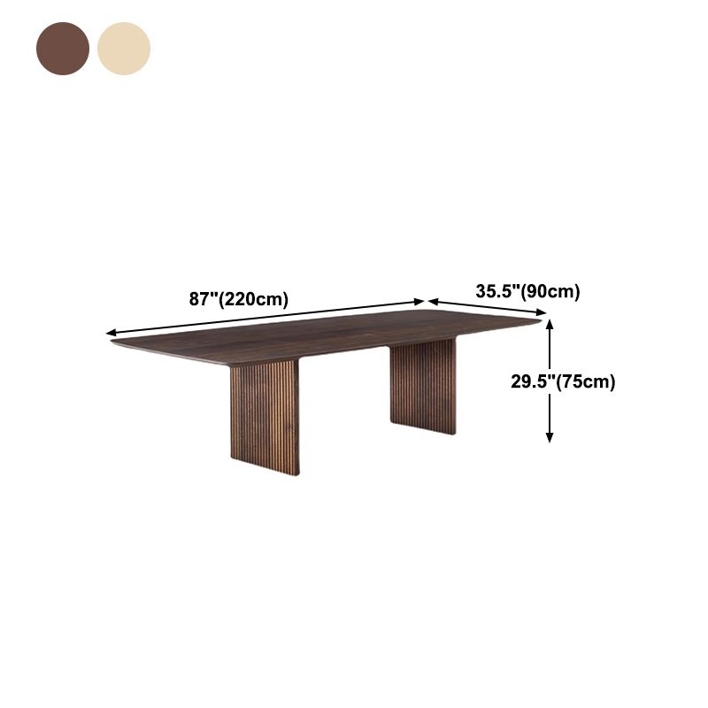 Solid Wood Simplicity Dining Table Wood Double Pedestal Table for Dining Room Clearhalo ' dining_table' 'Dining Tables & Seating' 'Dining Tables' 'Furniture' 'furniture_dining_table' 'Kitchen & Dining Furniture' 'kitchen&dining_furn' 'kitchen' 'kitchen_dining_table' 1200x1200_1e9383d9-5ef6-4c1f-b75e-8898a682cadc