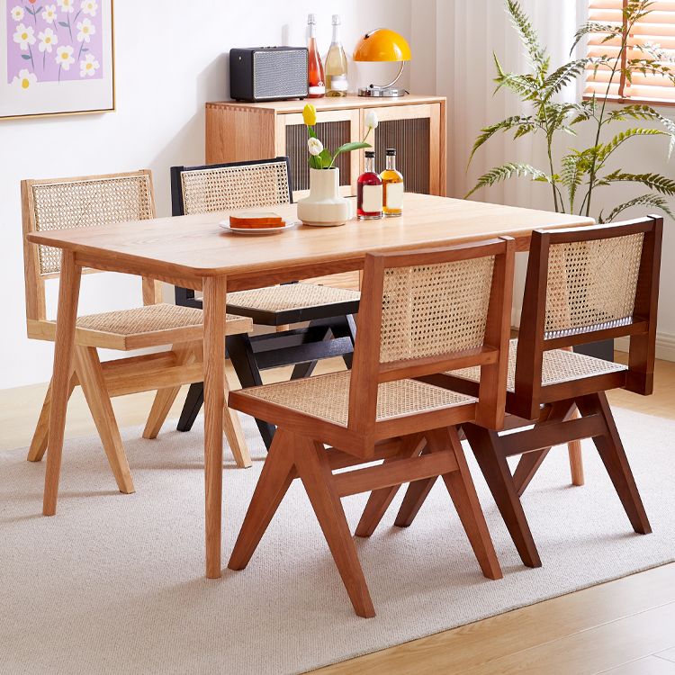 Contemporary Side Chair Wood Open Back Dining Room Chair for Dining Room