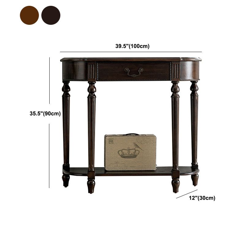 Tavolo di divano console mezzaluna moderna di metà secolo Tavolo di accento per console in legno per Hall