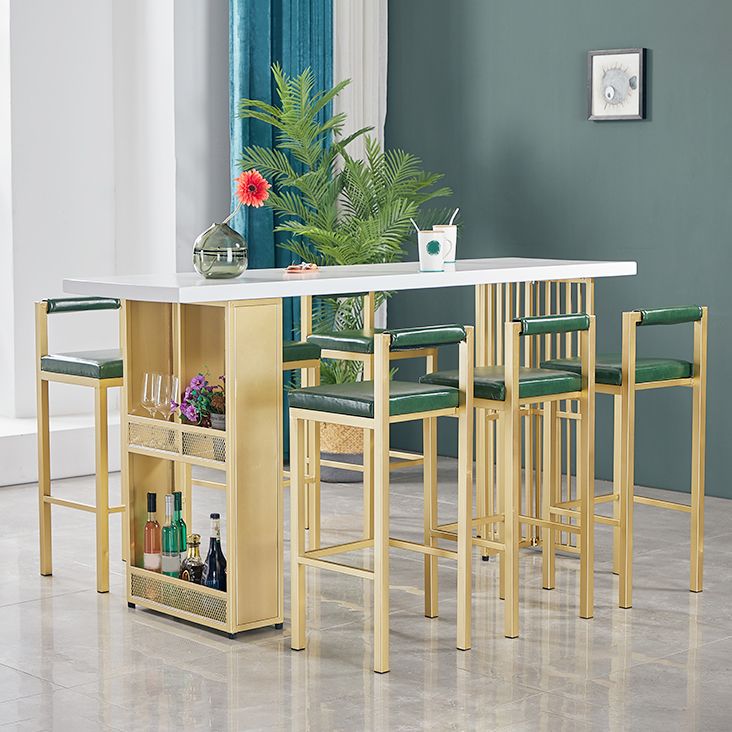 Tavolino da pranzo accento per bistrot di stoccaggio contemporaneo in legno e in metallo