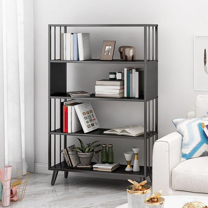 12 "W Black Iron Frame Bookshelf Modern Open Storage Bookcase per Home Office