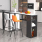 Stone Top Bar Dining Table Traditional Luxury Bar Table with Black Sled Base Clearhalo 'Bar Furniture' 'Bar Tables' 'bar_tables' 'furn' 'furn_bar_tables' 'Furniture' 'furniture_bar_tables' 'Kitchen & Dining Furniture' 1200x1200_1e97686f-a3fc-4242-9785-288ca28122bd
