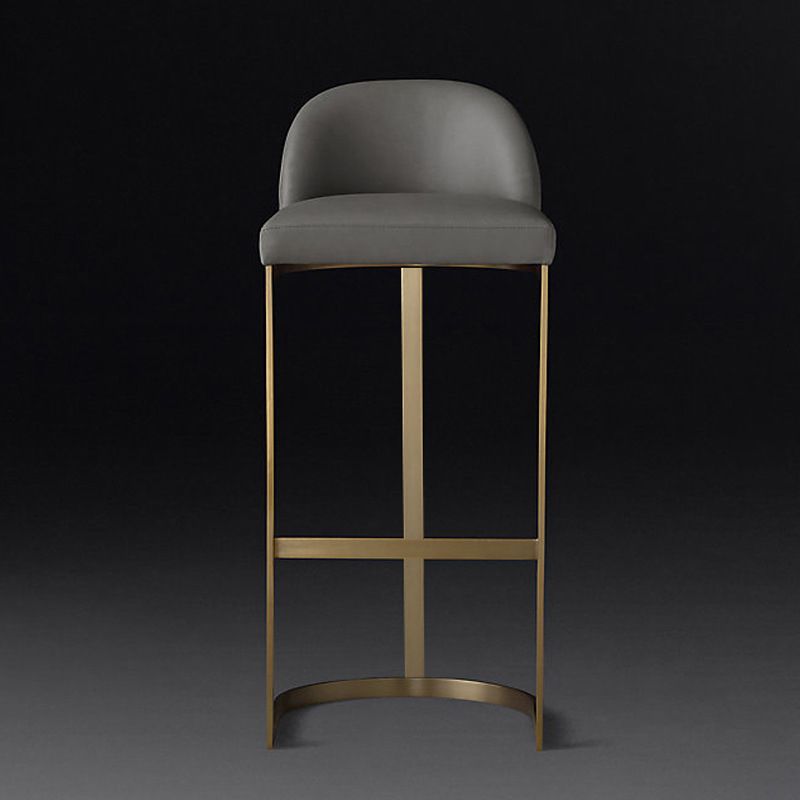 Sedia contropietta in vetrina in pelle finta contemporanea sgabello sul retro con gambe metalliche