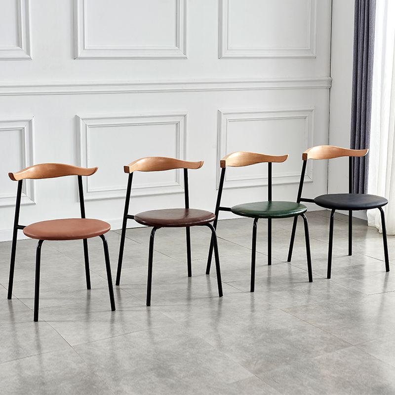 Contemporary Metal Dining Room Chairs Armless Open Back Dining Side Chair for Home Use Clearhalo ' kitchen&dining_furn' 'Dining Chairs' 'Dining Tables & Seating' 'dining_chair' 'furn' 'furn_dining_chair' 'Furniture' 'furniture_dining_chair' 'Kitchen & Dining Furniture' 'kitchen' 1200x1200_1e982e38-0e22-42e8-919d-ce9cced96b5d