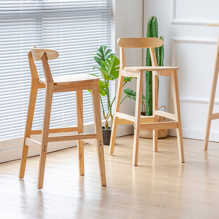 Oak Wood Armless Bar Stool Modern Indoor Barstool with Backrest and Footrest Clearhalo 'Bar Furniture' 'Bar Stools' 'bar_stools' 'furn' 'furn_bar_stools' 'furniture_bar_stools' 'Kitchen & Dining Furniture' 'kitchen&dining_furn' 'kitchen' 'kitchen_furn' Furniture' 1200x1200_1e9a9f7f-3c11-47c2-a1eb-c2c7d9bc31ec