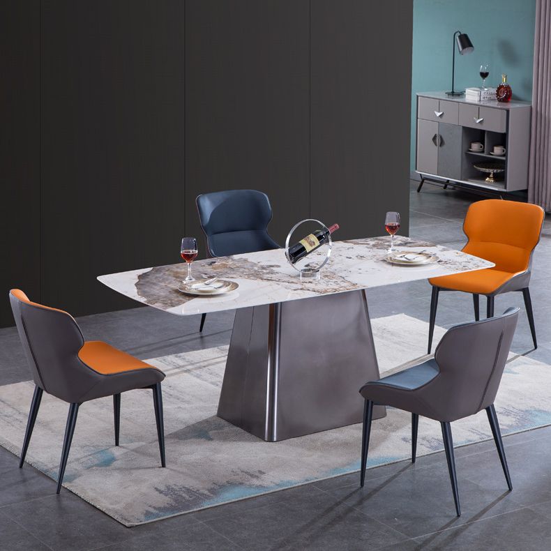 Metal Traditional Luxury Rectangle Table Sintered Stone Indoor Table with Pedestal Clearhalo ' dining_table' 'Dining Tables & Seating' 'Dining Tables' 'furn' 'furn_dining_table' 'Furniture' 'furniture_dining_table' 'Kitchen & Dining Furniture' 'kitchen&dining_furn' 'kitchen' 'kitchen_dining_table' 1200x1200_1e9c8860-8ef9-4b81-91d9-226961336019