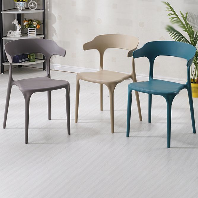 Contemporary Style Stackable Chair Open Back Kitchen Arm Chair with Plastic Legs Clearhalo 'Dining Chairs' 'Dining Tables & Seating' 'dining_chair' 'Furniture' 'furniture_dining_chair' 'Kitchen & Dining Furniture' 1200x1200_1e9e4f31-2b09-4fe6-ba4f-426c618b9fba