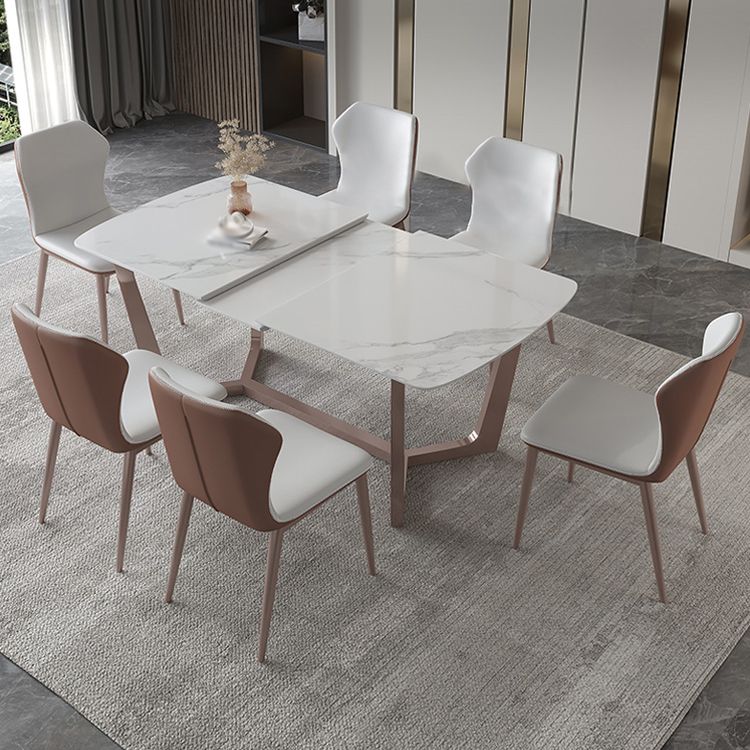 Nordic 1/4/5/7 Pieces Dining Set Sintered Stone Dining Table with Leather Chairs Clearhalo 'Dining Room Sets' 'Dining Tables & Seating' 'dining_room_set' 'furn' 'furn_dining_room_set' 'Furniture' 'furniture_dining_room_set' 'Kitchen & Dining Furniture' 'kitchen&dining_furn' 'kitchen' 1200x1200_1e9f0f2d-5113-412d-bed5-d30166c7b656